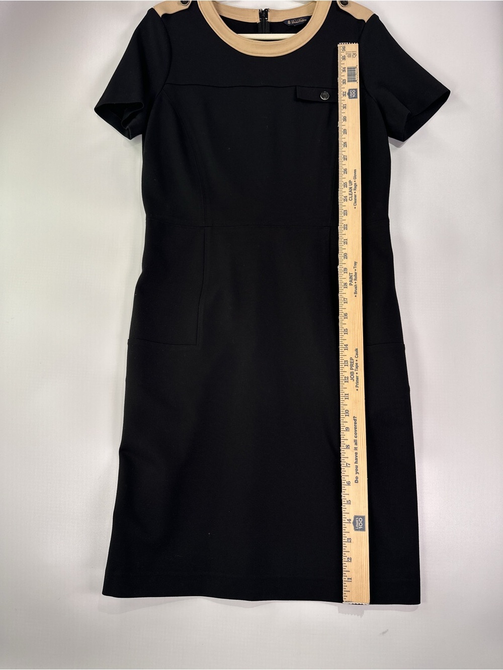 Brooks Brothers Sheath Dress Short Sleeve Button Epaulet Viscose Blend Size 10 - Picture 14 of 15